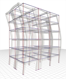 Εικόνα 6.4.2-5: 4<sup>η</sup> ιδιομορφή: Tx=0.187 sec, Cx=1.8%, Cy=10.7%