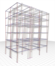 Εικόνα 6.4.2-8: Μετακινήσεις φορέα για σεισμό κατά x δmax=16.3 mm