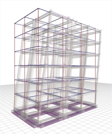 Εικόνα 6.4.2-13: Μετακινήσεις φορέα για σεισμό κατά x δmax=21.3 mm