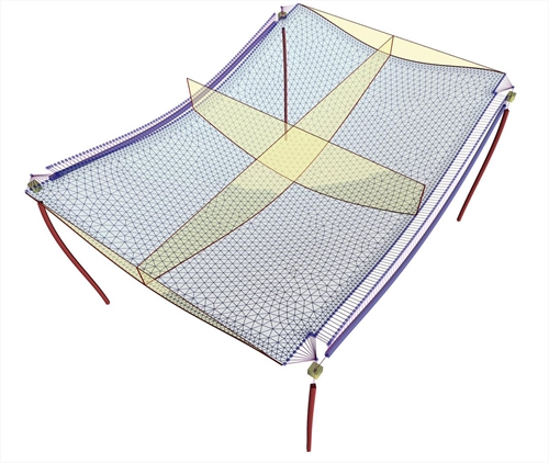 Εικόνα 3.3.6-3: Προσομοίωμα πλάκας με επιφανειακά τριγωνικά πεπερασμένα στοιχεία <br/>