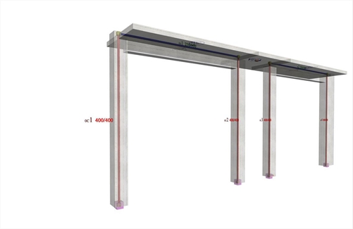 Εικόνα 5.2-2: Το πλαίσιο του παραδείγματος με την πλήρη δυσκαμψία στη μελέτη  <B_520>