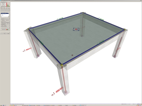Εικόνα Γ.10: Ο σκελετός και η προσομοίωσή του μονόροφου χωρικού πλαισίου