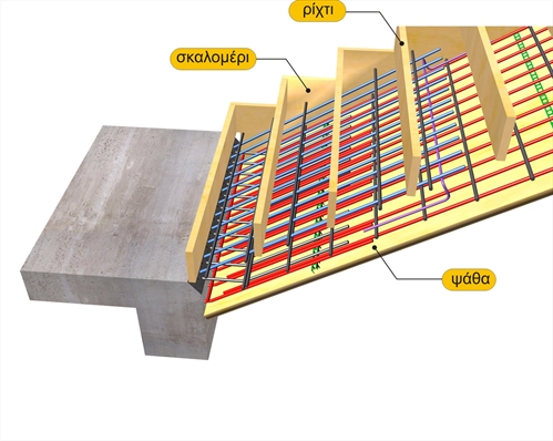 Οπλισμένη και καλουπωμένη σκάλα στην περιοχή των αναμονών